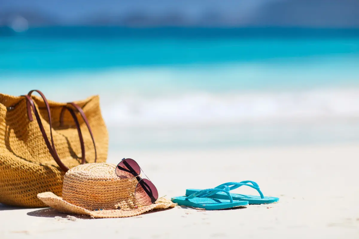 summer essentials on the beach