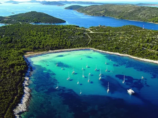National Park Kornati boats and sea
